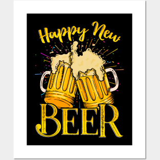 Happy New Beer Funny Happy New Year Posters and Art